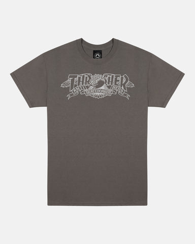 Thrasher x Anti-Hero - Mag Banner S/S Tee [Charcoal]