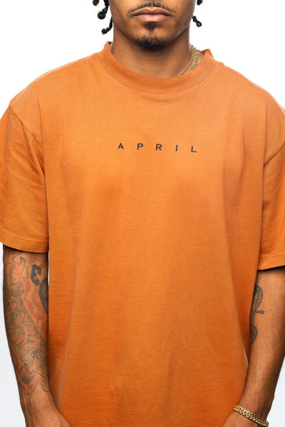 April - EMB S/S Tee [ORANGE]