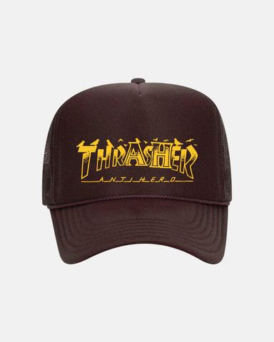 Thrasher x Anti-Hero - Pigeon Mag Trucker Hat [Brown]