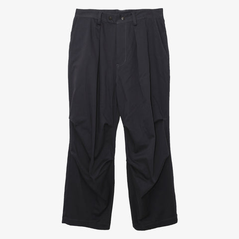 Muraspo - Wide Knee-Tuck Tapered Pants [Black]