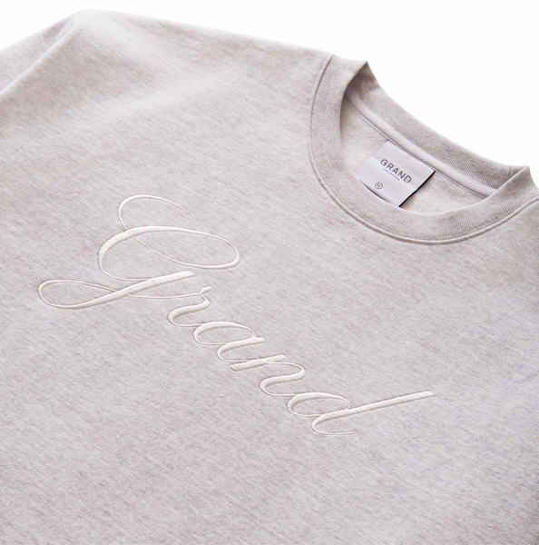 Grand - Embroidered Crewneck [Grey]