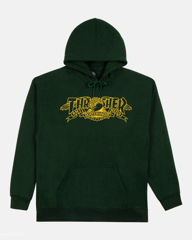 Thrasher x Anti-Hero - Mag Banner Hoodie [Forest Green]