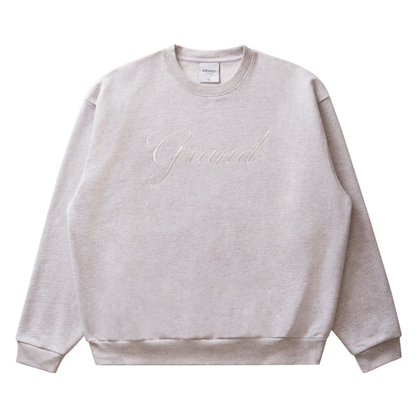 Grand - Embroidered Crewneck [Grey]