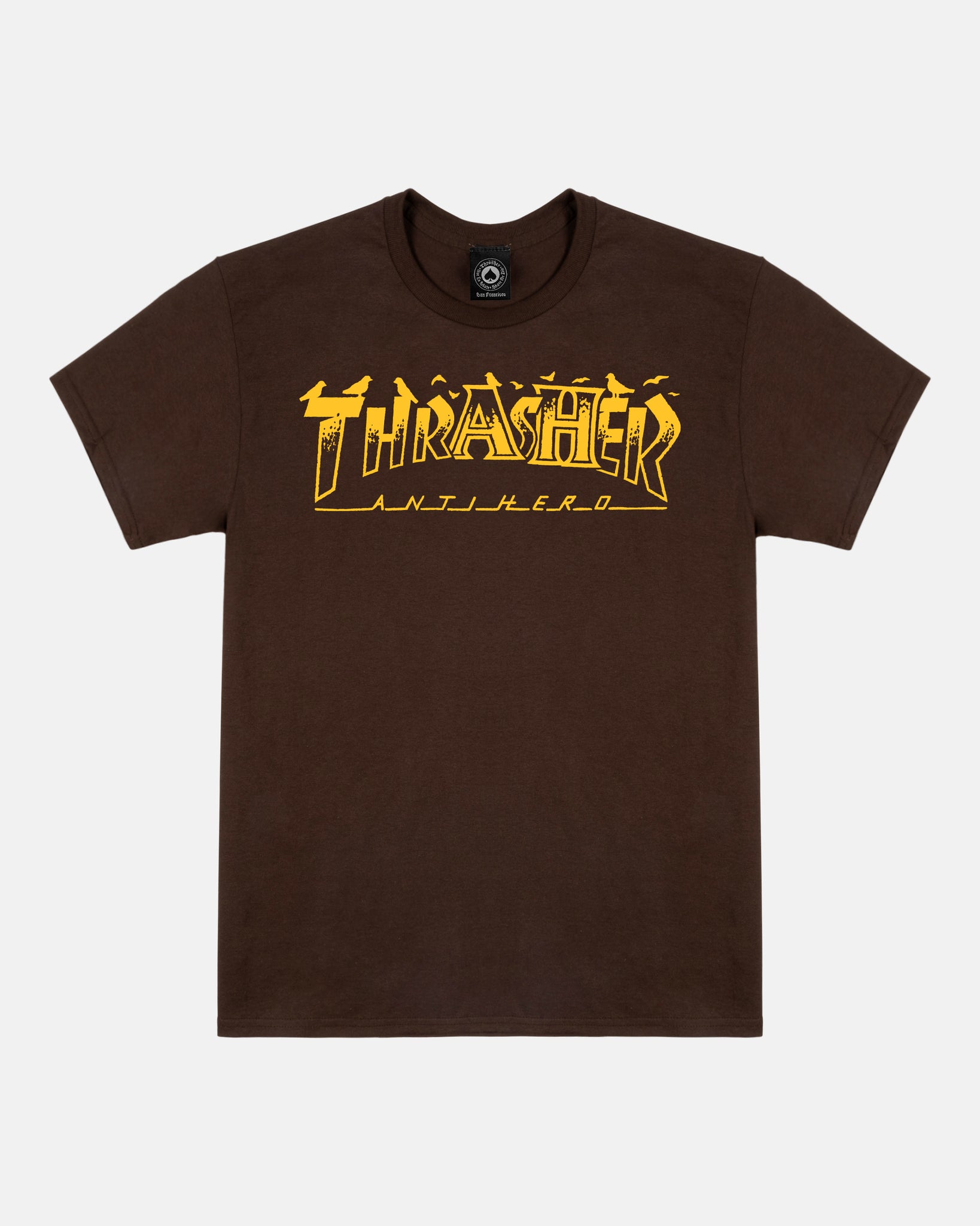 Thrasher x Anti-Hero - Pigeon Mag S/S Tee [Dark Chocolate]
