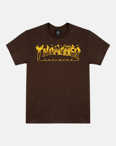 Thrasher x Anti-Hero - Pigeon Mag S/S Tee [Dark Chocolate]