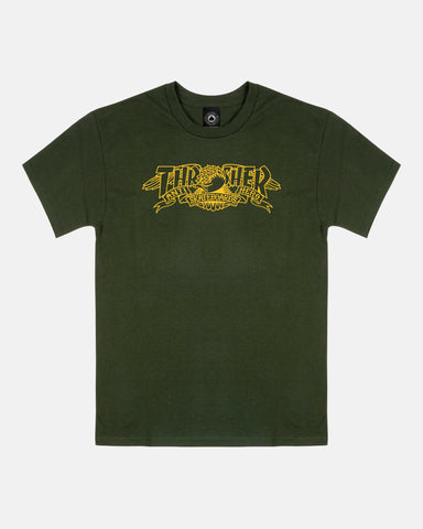 Thrasher x Anti-Hero - Mag Banner S/S Tee [Forest Green]