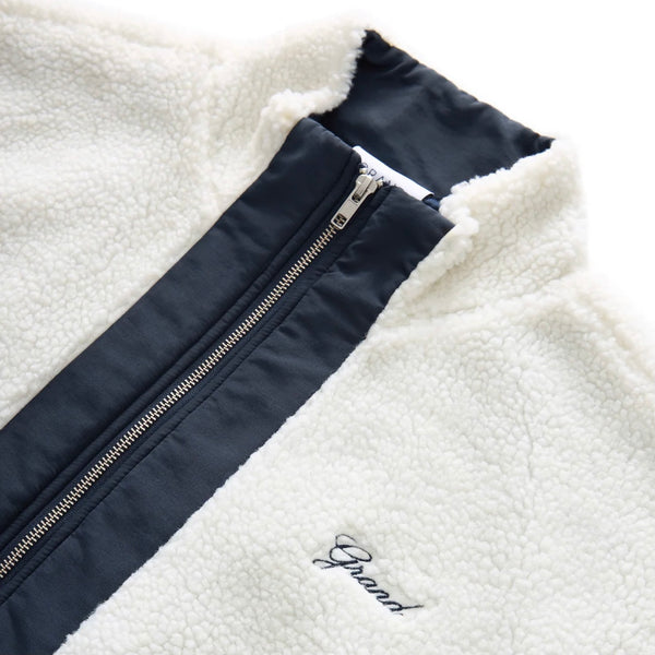 Grand - Shibuya Sherpa/Nylon Jacket [White/Navy]