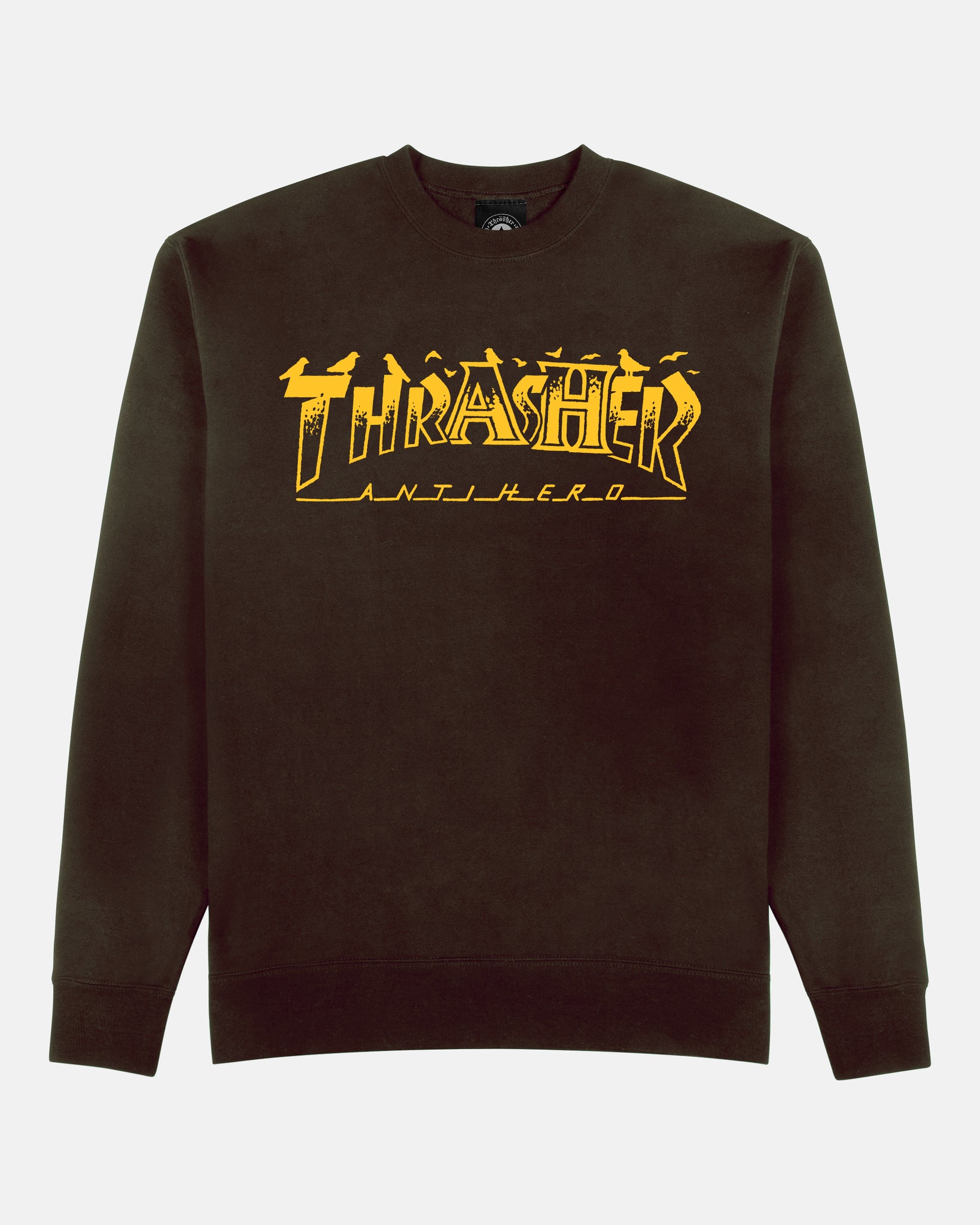 Thrasher x Anti-Hero - Pigeon Mag Crewneck [Dark Chocolate]