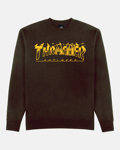 Thrasher x Anti-Hero - Pigeon Mag Crewneck [Dark Chocolate]
