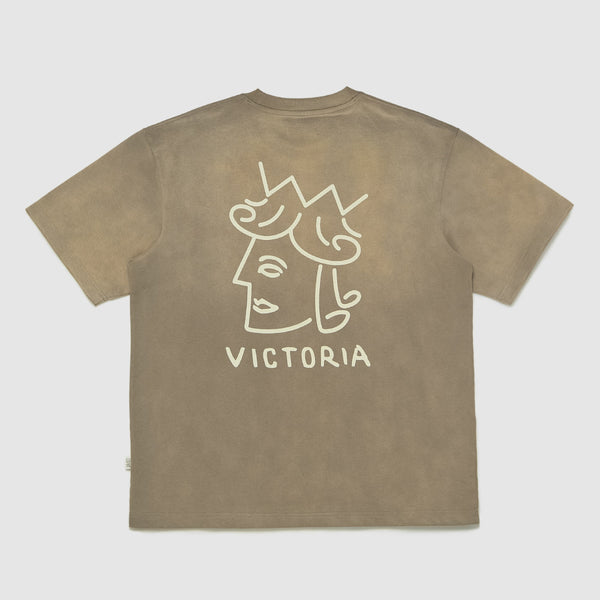 Victoria - Sun Faded Queenhead Logo S/S Tee [Natural]