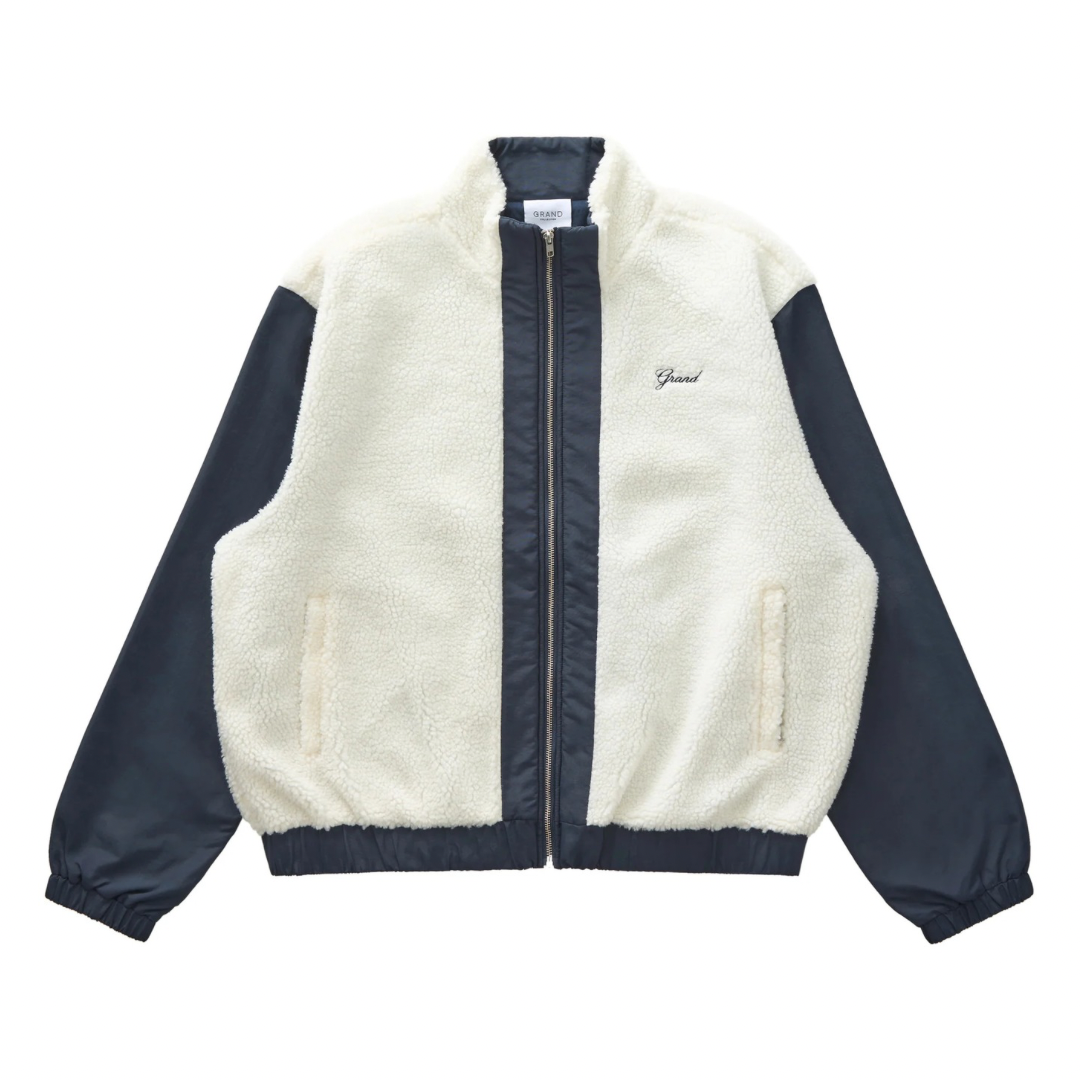 Grand - Shibuya Sherpa/Nylon Jacket [White/Navy]