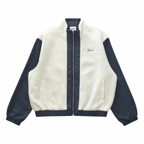 Grand - Shibuya Sherpa/Nylon Jacket [White/Navy]