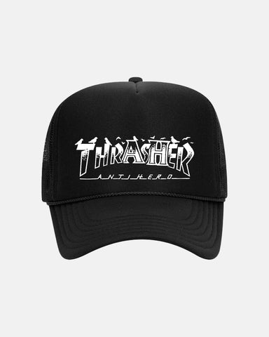 Thrasher x Anti-Hero - Pigeon Mag Trucker Hat [Black]