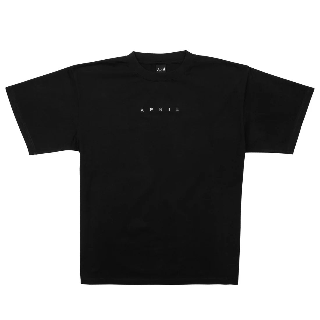 April - EMB S/S Tee [BLACK]