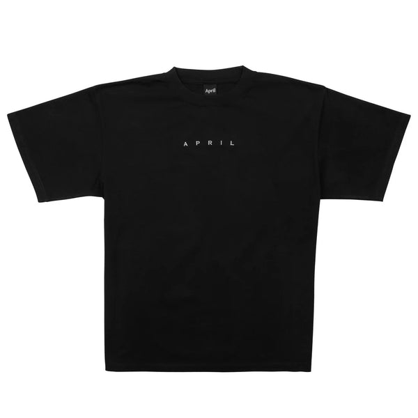 April - EMB S/S Tee [BLACK]