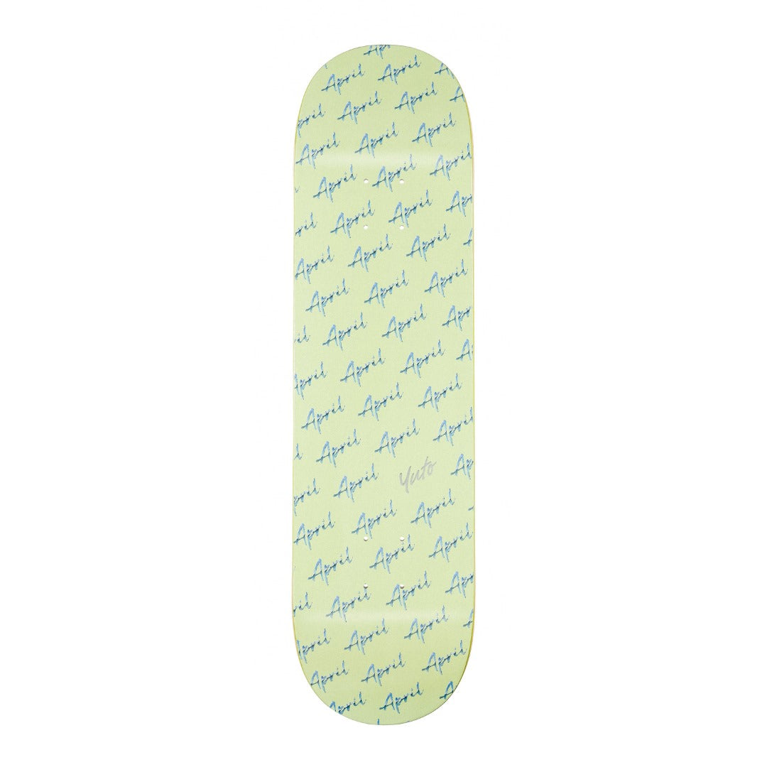 April - Yuto Horigome Script Logo Deck 8” [GREEN]