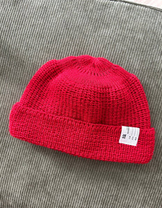 VICTORIA - Label Watch Cap Beanie [RED]