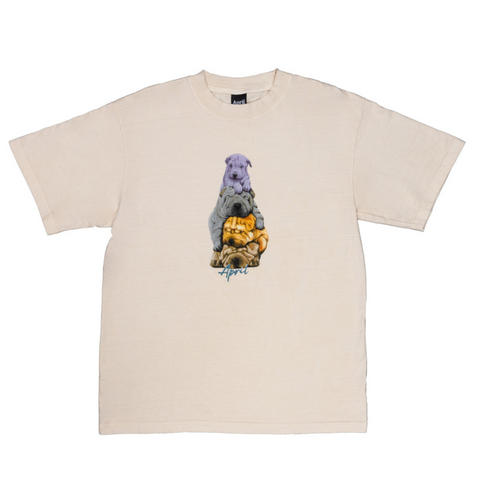 April - THE DOGS S/S Tee [WASHED YELLOW]