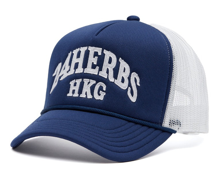 24HERBS "Arch" Trucker Hat Blue/White