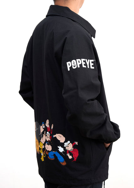 8FIVE2 x Popeye "Team" coach jacket black ripstop