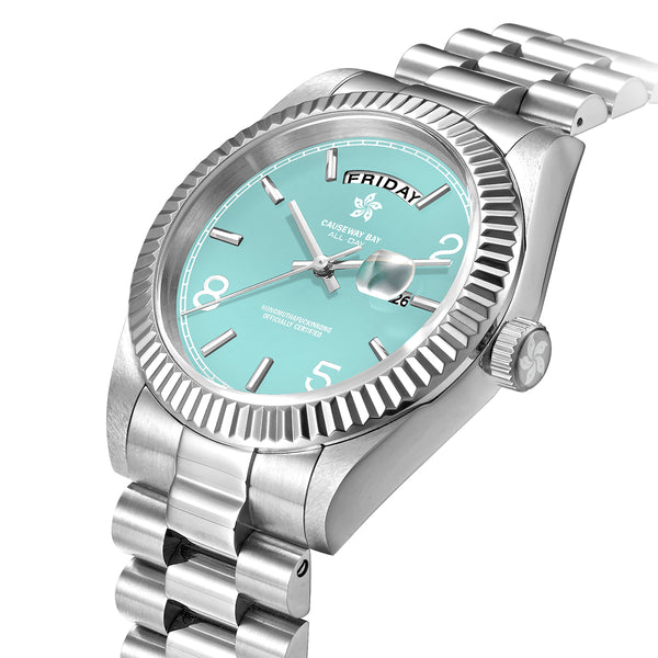8FIVE2 Watch "ALL DAY" 3B Silver/Baby Blue