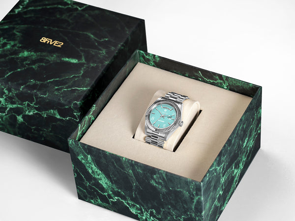 8FIVE2 Watch "ALL DAY" 3B Silver/Baby Blue