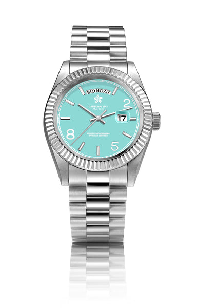 8FIVE2 Watch "ALL DAY" 3B Silver/Baby Blue