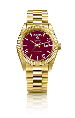 8FIVE2 Watch "ALL DAY" 6 Gold/Maroon