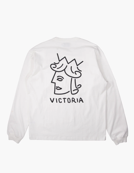 VICTORIA - Queenhead Logo L/S Tee WHITE