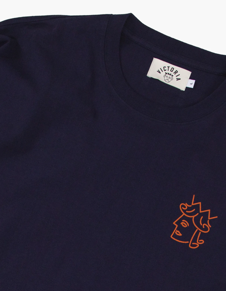 VICTORIA - Queenhead Logo L/S Tee NAVY