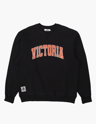 VICTORIA - Varsity Crewneck Sweater BLACK